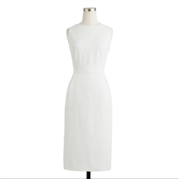 J. Crew White Back Bow Sheath Dress Size 2 J. Crew White Back Bow Sheath Dress Size 2